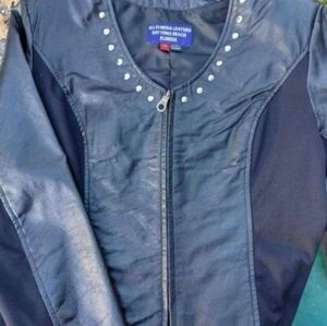 Women's Black Studded Jacket & Vest Set